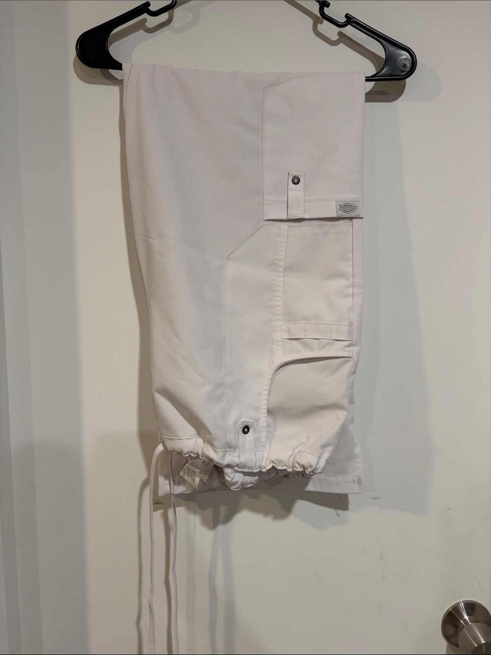 Dickies White Work Shirt Collar with Branded Patch